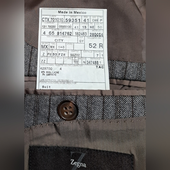 Z Zegna Men's Sport Coat Jacket City Fit Gray Striped Wool 2Btn Size 42R - Picture 5 of 9
